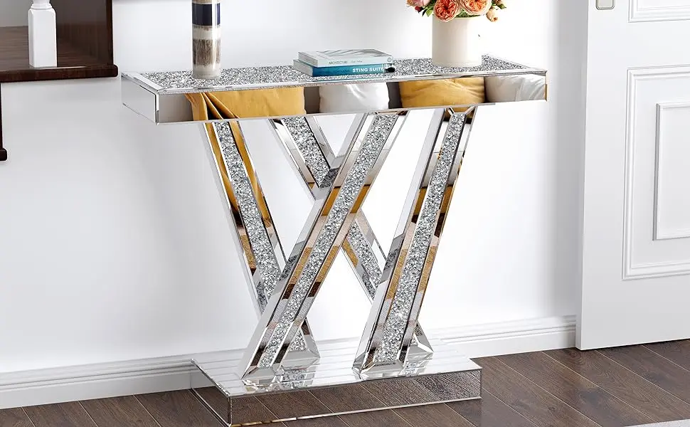 mesas decorativas para sala consolas para sala moderna silver console table modern furniture mirror
