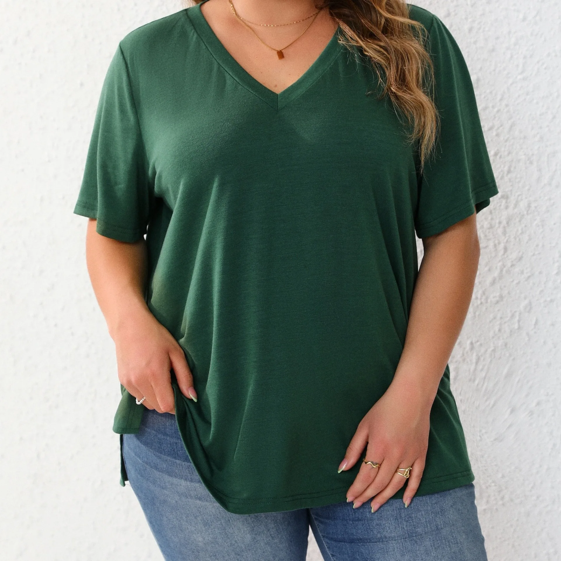Plus Size V-Neck Short Sleeve 1