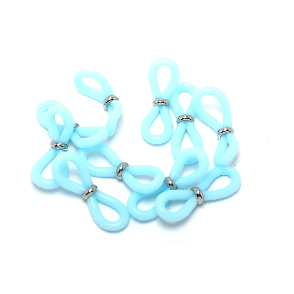 

20pcs Anti Slip Silicon Ring Accessories,Light Blue Chain Accessory,O-Ring Eyeglass Holder Mask Rope Eyeglass Clip Ring