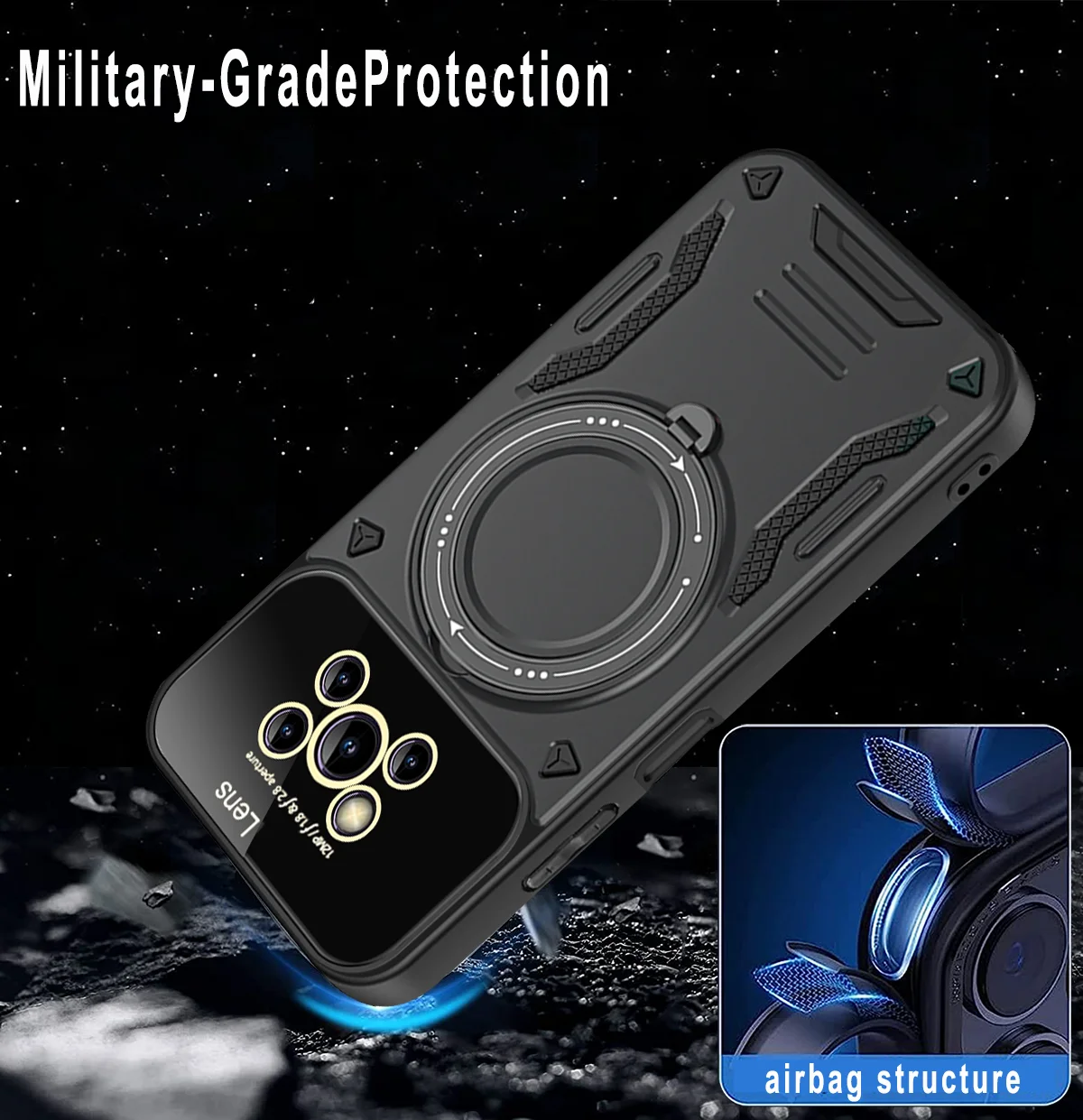 Moex Cover Ultra-Sottile Per Xiaomi Poco X3 NFC / X3 Pro - Rigida Anti-Graffio - Blu Scuro Metallico