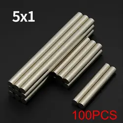 Ultra - Strong Neodymium Round Magnets - Premium Permanent Fridge and DIY Magnets (5x1 - 100piece)