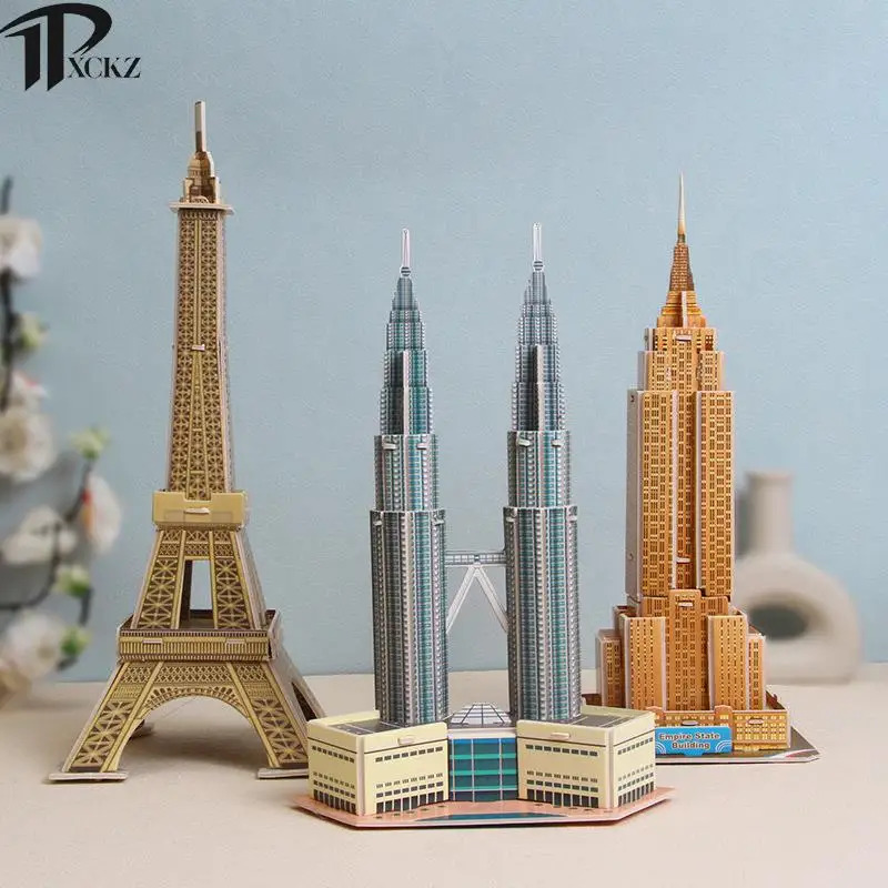 

World Famous Buildings Model Cardboard Puzzle For Children DIY Handmade Toys Desktop Decorations