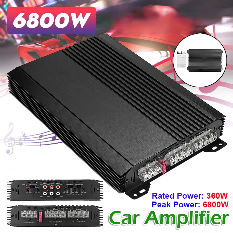 

12V Peak Power 6800W High Power 4 Channel Car Stereo Audio Amplifiers