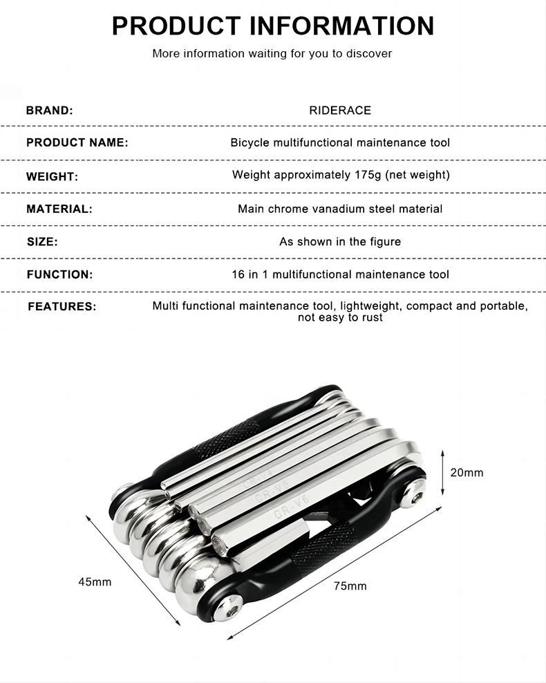 Description Picture 2 of itemBicycle Multi Tool Chain Splitter Cutter, Multitool for MTB, Mountain Road Bike, Wrench, Screwdriver Repair