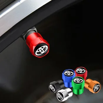 4Pcs/set Alloy Car Tire Valve Stem Air Caps Anti-theft Airtight Cover For Toyota Camry Yaris Hilux Prius Avensis Auris Corolla