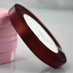Burgundy Satin Ribbon for Elegant Gift Wrapping and Crafting (10mm Deep Wine Red)