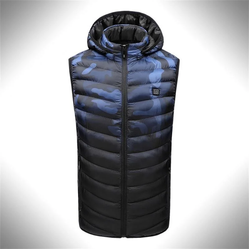 

Men Autumn Winter Smart Heating Cotton Vest USB Infrared Electric Heating Vest Plush Camouflage Thermal Winter Warm Jackets