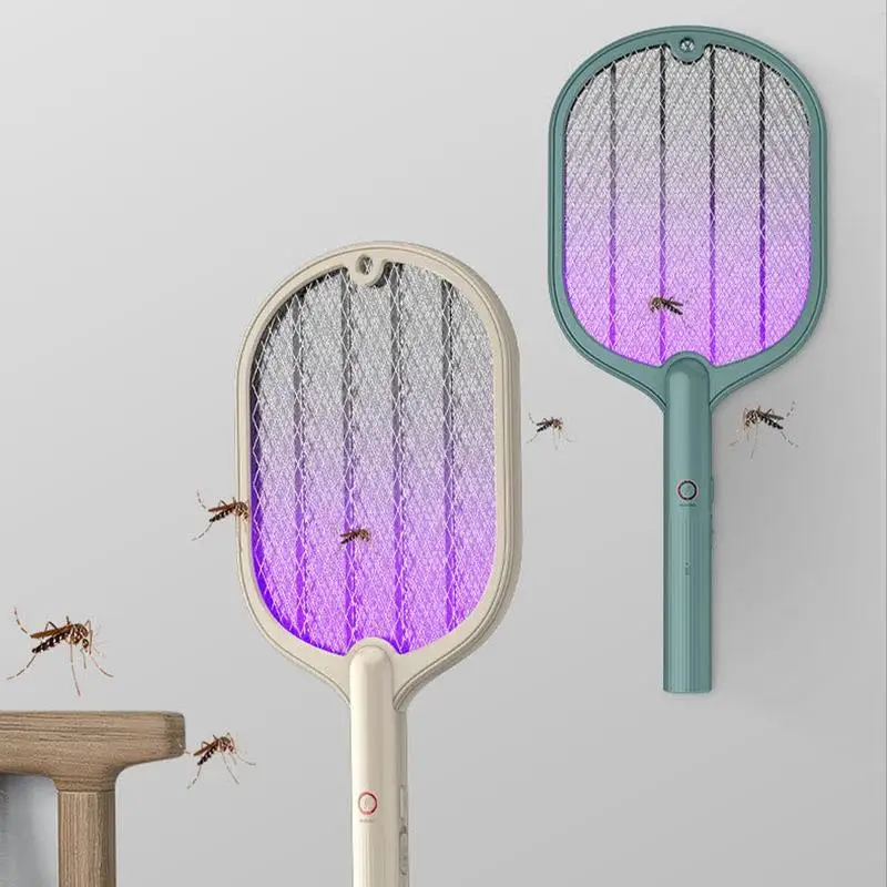 

Electric Fly Swatter 3000V Rechargeable Electric Insect Zapper Racket 2 In 1 Inhaled Photocatalyst Fly LED Lamp With 3-Layer