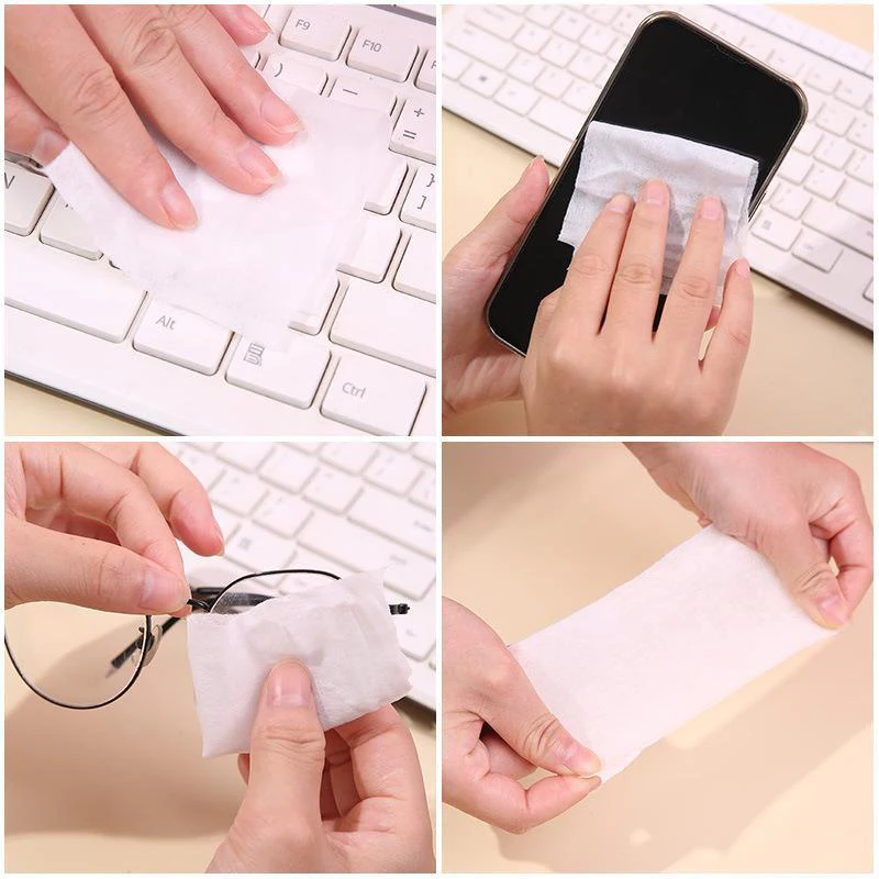 Canned Wet Wipes Portable Children Barreled Cans 30 Sheets Cleaning Cloths Creative Cartoon Chain Cute Small Bell