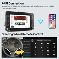 Autoradio Android 15 7/9 pouces avec CarPlay sans fil, lecteur multimédia vidéo, RDS, Airplay, Android Auto, stéréo audio pour VW/Seat/Skoda/Passat/Golf/ 3