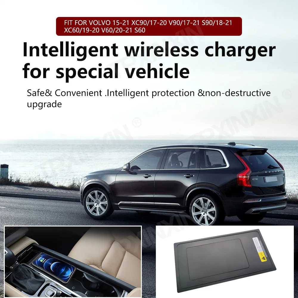 

Car Wireless Charger For Volvo XC90 NEW XC60 S90 V90 QI 18-2022 Special Mobile Phone Charging Plate Car Accessories V60 2020 S60
