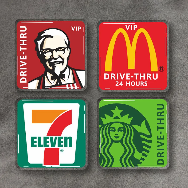 Cartoon McDonald's KFC 3D three-dimensional sticker trendy brand decoration sticker electric motorcycle car scratch