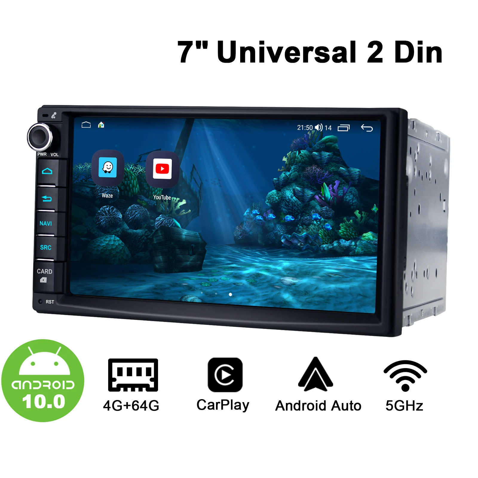 

Мультимедийная магнитола JOYING, универсальная стерео-система на Android, с 7-дюймовым монитором, GPS, типоразмер 2 Din