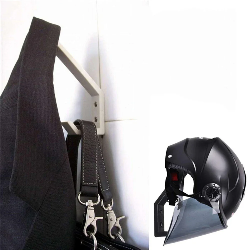1-2Sets Stainless Steel Motorcycle Helmet Holder Wall Hanger With Mounting Screws Multipurpose Wall Mount Rack For Door Cabinet