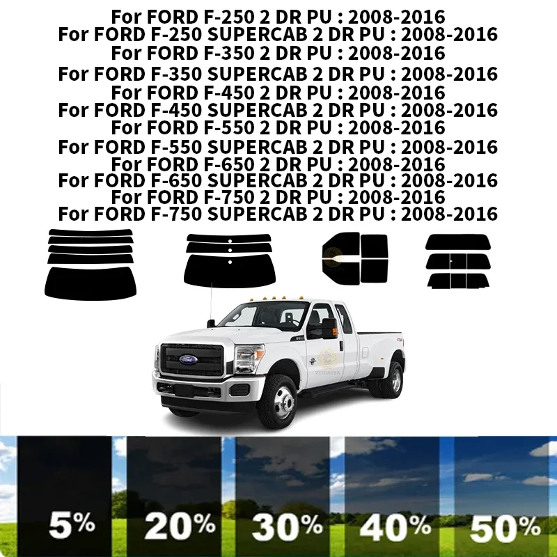 

Нанокерамическая Автомобильная УФ-пленка Precut для окон, автомобильная пленка для окон FORD F-750 SUPERCAB 2 DR PU 2008-2016