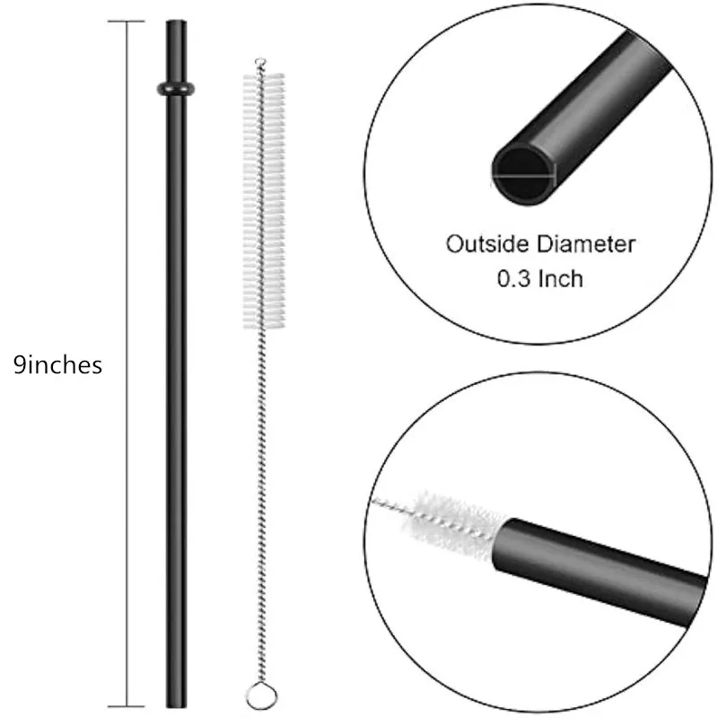 Lot De 25 Pailles En Plastique Réutilisables De 230 Mm Pour Bocaux