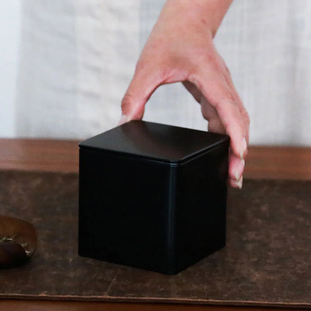 

Storage Can Loose Tea Canister Food Container Tin Jar Multi-Function Sealed Square Jars Metal