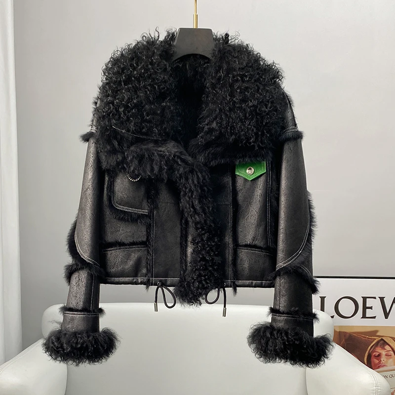 

Модное женское зимнее теплое красивое пальто PUDI из овечьего меха CT2106