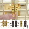 1/12 Scale Retro Style Dollhouse Lock Key Set Miniature Door Handles Brass Knobs Mini Furniture Pull Doll House DIY Accessories 4