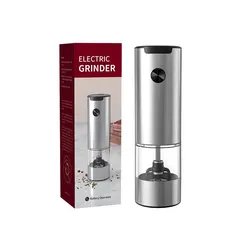 Electric Automatic Salt and Pepper Grinder with LED Light & Adjustable Coarseness (Steel 1pcs)