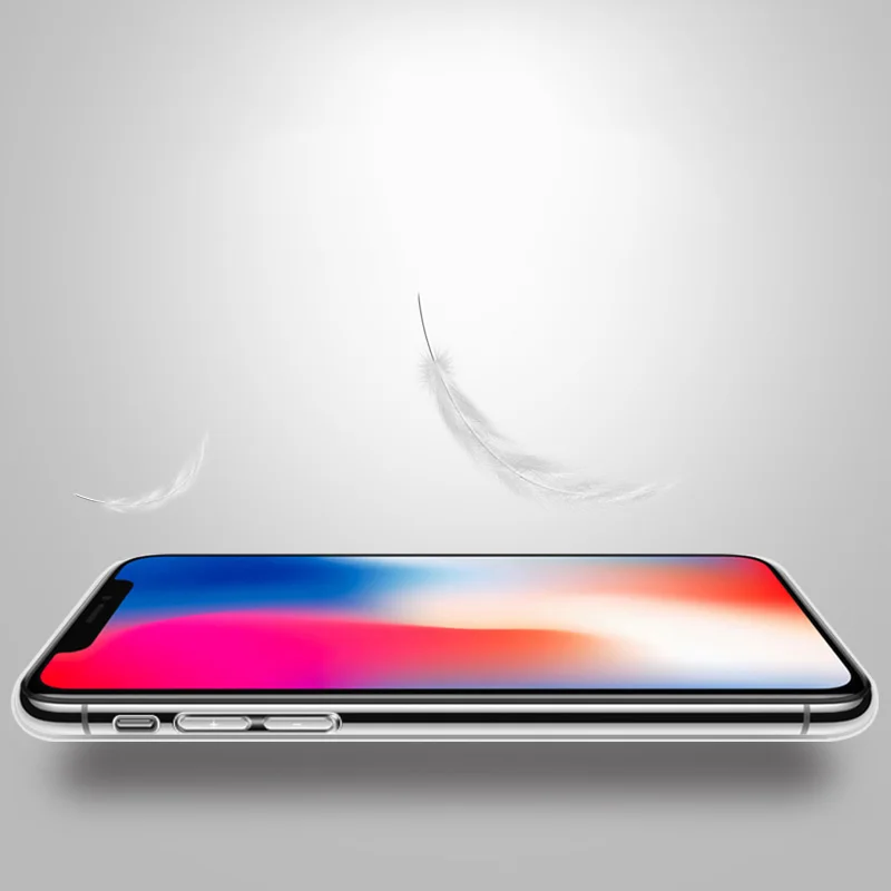 Shockproof Silicone Soft Clear Shield Back Cover - Ultra Thin Shell Housing