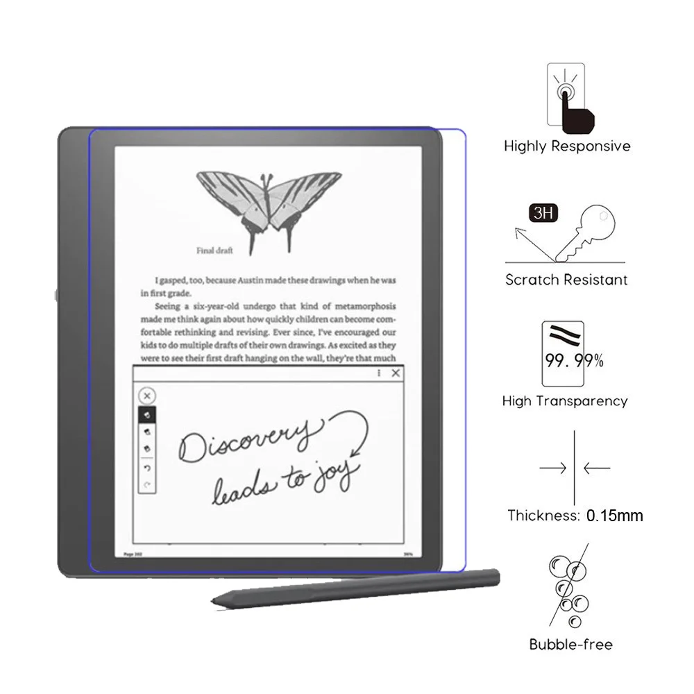 para Kindle Scribe 2023 10.2 Polegadas Leitor de Protetor de Tela Filme hd Claro Pet à Prova de Explosão Película Protetora Não Vidro Peças - Imagem 2