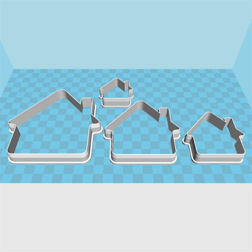Four Specifications Cartoon Building Small House Plastic Mold Cake Fondant Tools Cookie Sushi and Fruits Cutters cookie cutter baking mold cookie mould cookie printing mold fondant cutter baking decorating tools cookie maker press kit cake lace mold