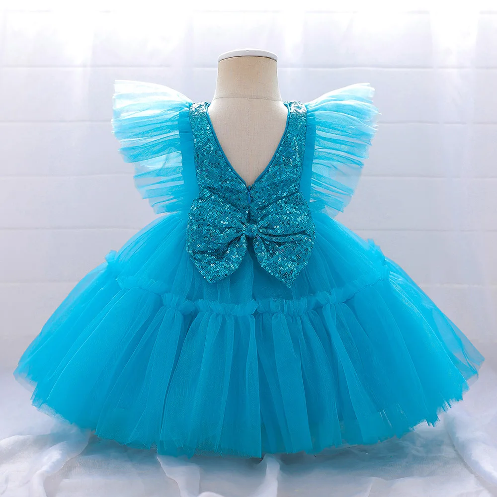 Cls543 Infant Baby Tulle Tutu Dress Children Baptism Costume Clothes