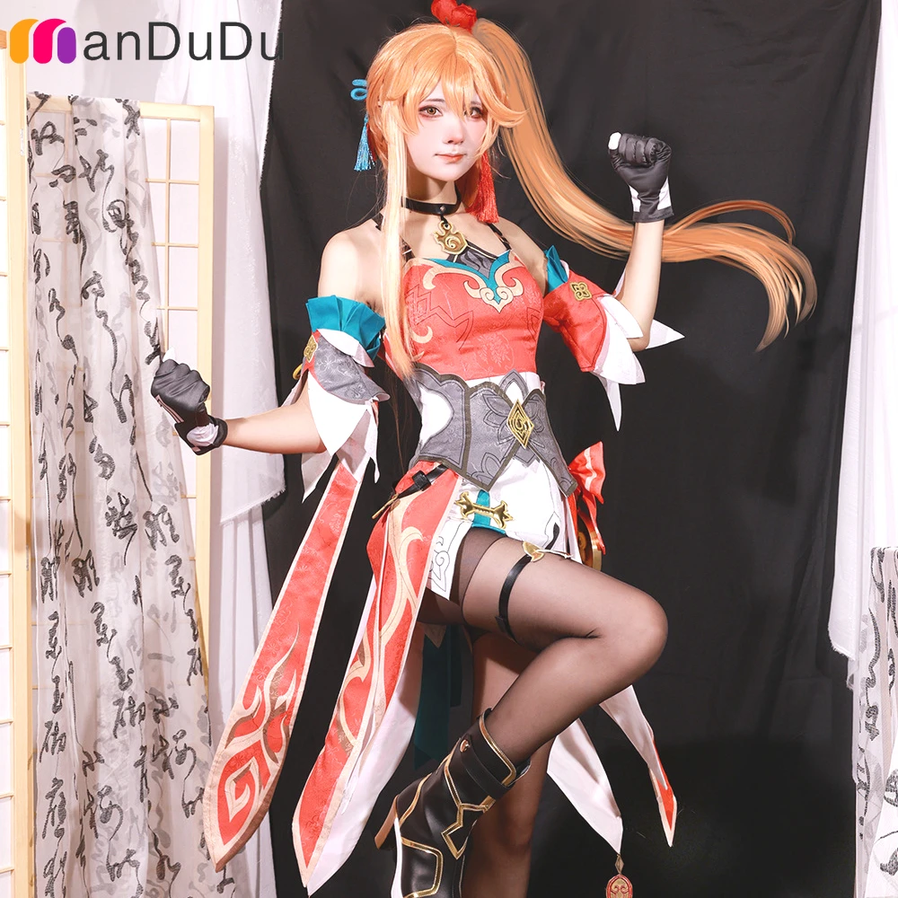 

Game Honkai Star Rail Guinevere Cosplay Costume Guinaifen Printing Role Play Comic Con Dress Hallowmas Party Wigs Animation Prop