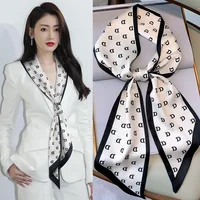 Long Neckerchief Skinny Hair Ribbons Scarf Women Fashion Headbands Neck Scarfs Printed Hairband Cute Bag Scarves Female 13x150cm 3
