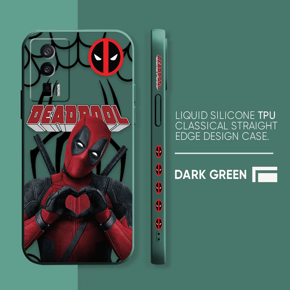 thumbnail image 1 of Case For Redmi K60E K60 K50 K40S K40 K30 9A 9 8A 8 10 Pro 4G 5G Colour Simple Liquid silicone Case Marvel Deadpool, 1 of 5