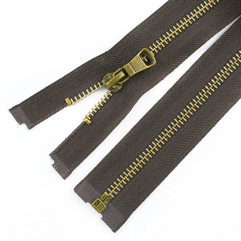 1 pz 3# Cerniera In Metallo 40-70cm Open End Denti D'oro Cerniera Lunga per Borse Da Cucire Piumino Abbigliamento Accessori, 40cm