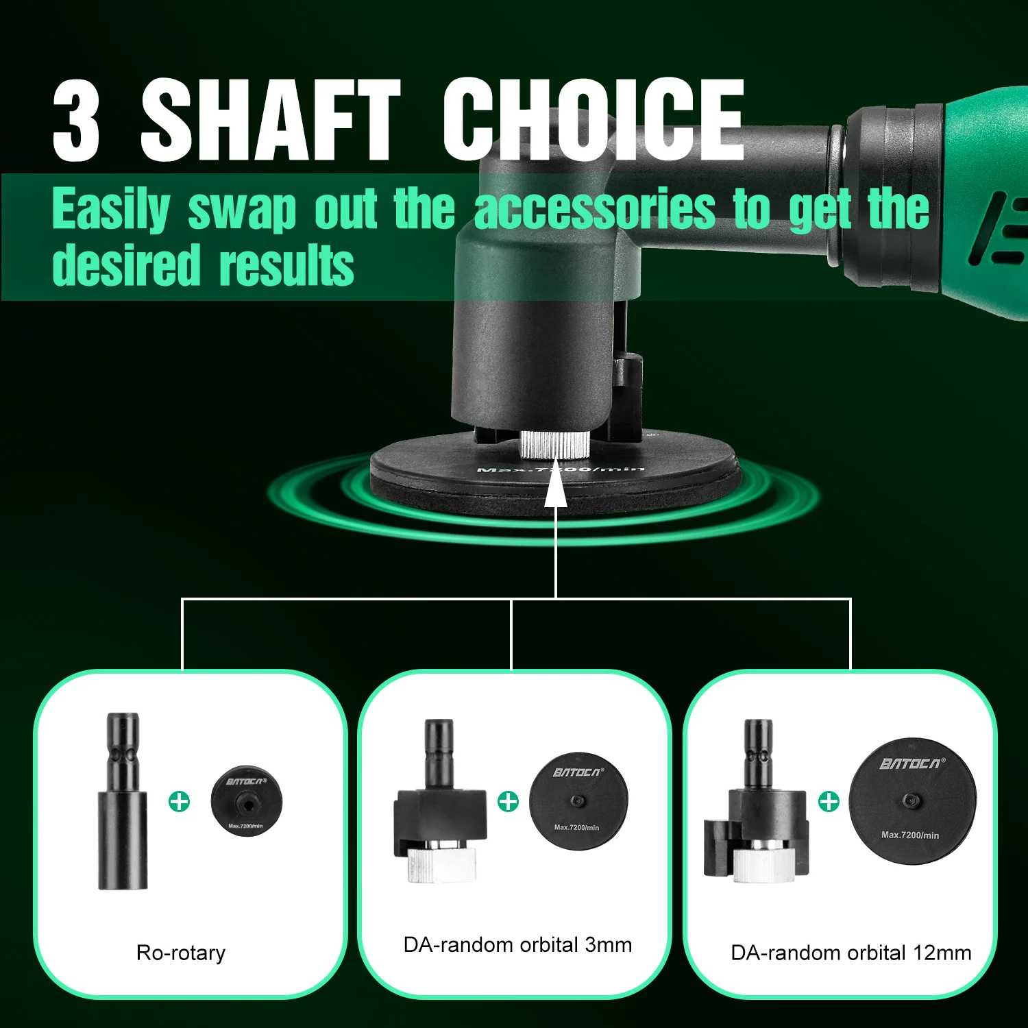 BATOCA S6 Cordless Mini Car Polisher With 2 Heads RO&DA Portable Handle Polishing Machine Kit for Auto Detailing Waxing - Image 3