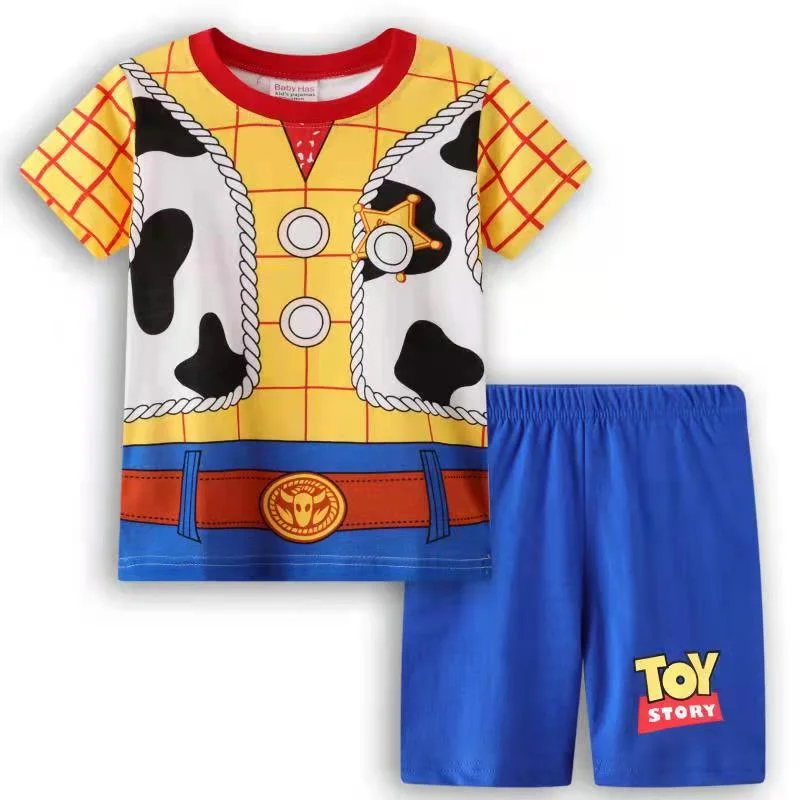 Conjunto de Pijamas de verano para niños, camiseta de manga corta, ropa de dormir de Toy Story, dibujos animados, Buzz Lightyear