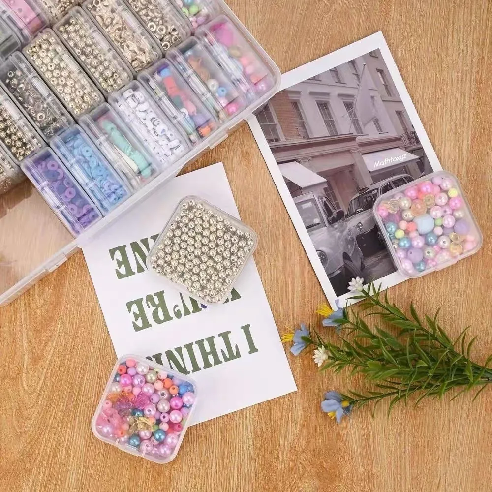 Transparent Plastic Jewelry Box with Buckle Closure Large Capacity 30 Compartments Storage Container for Small Accessories