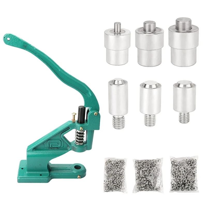 

Grommet Machine Punch Tool Kit Heavy Duty Grommet Press Hand Press Heavy Duty Eye Green Metal
