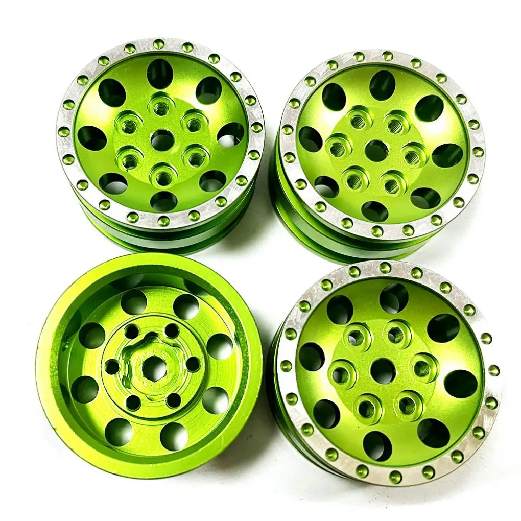 

RCGOFOLLOW Metal Wheel Rims RC Car Part Shock-proof Rc Metal Wheel Rims For 1 24 Axial SCX24 Crawler RC Upgrade Part Red