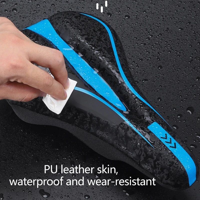 Gel Bike Seat Cover Padded Soft Bike Seat Cushion Waterproof Cover Bike Saddle Cushion Covers for Mountain Road Bikes 24BD