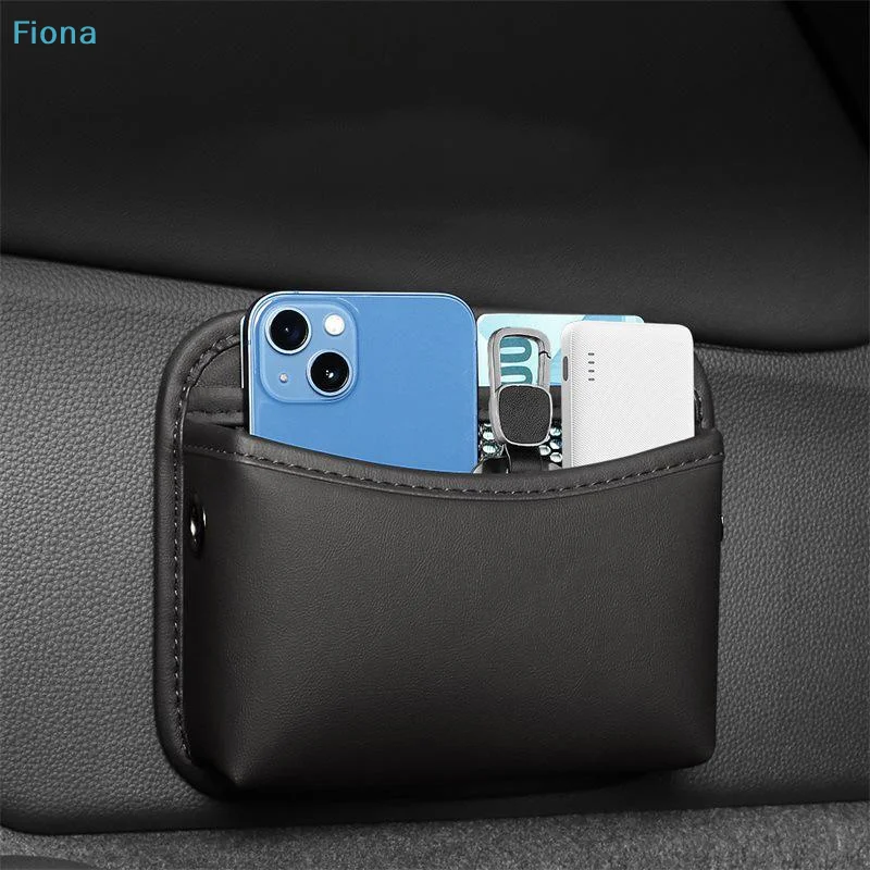 ✔ Borsa portaoggetti laterale per portiera auto, organizer in pelle PU con tasca a rete per carte, telefono, occhiali da sole, accessorio universale per interni auto - Image 5