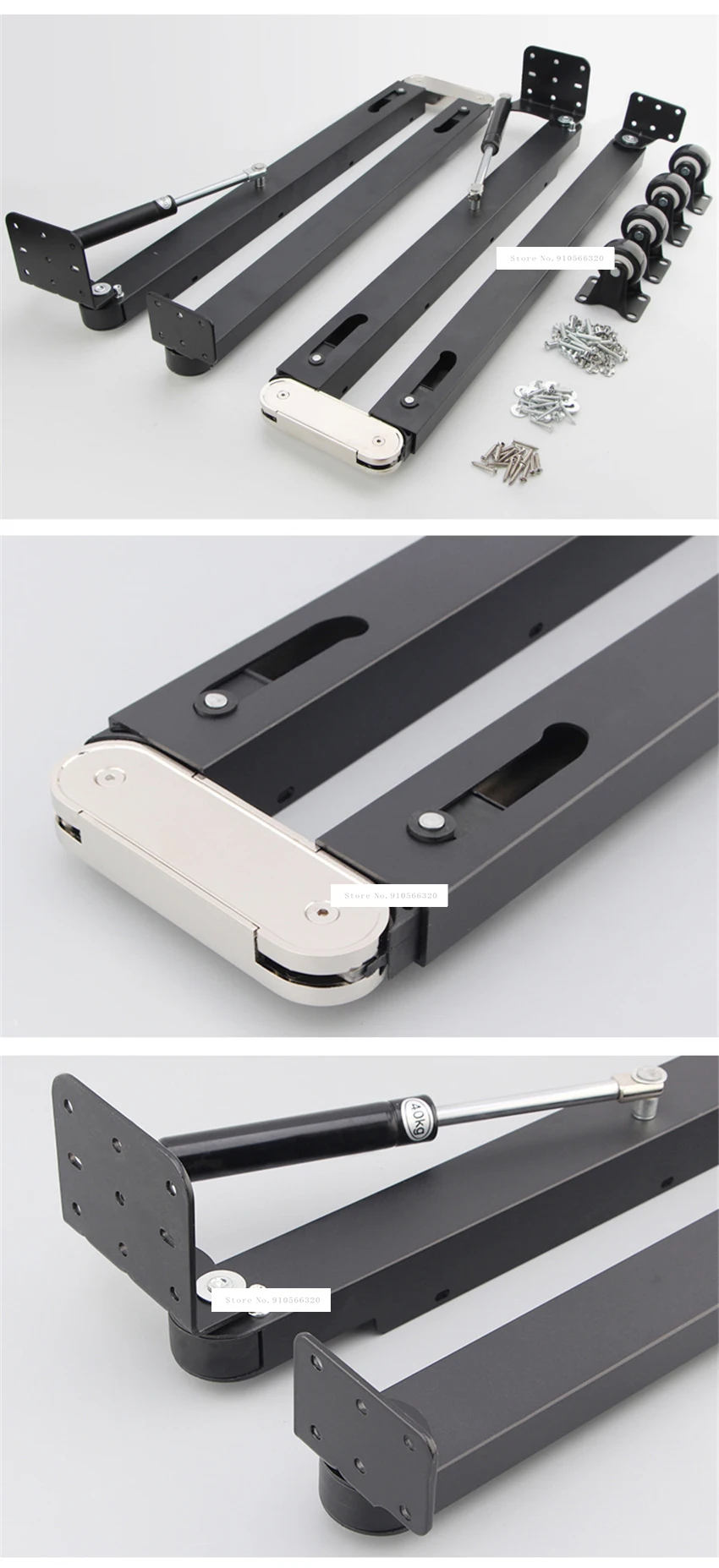 Description Picture 2 of itemDown Folding Telescopic Dining Table Hardware Accessories Invisible Desk Mechanism Retractable Hidden Bar Table Hinge Connector