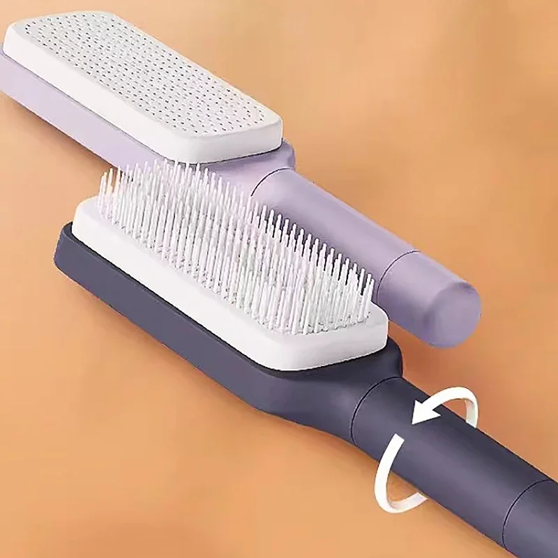 Rotating lifting hair comb, one click cleaning, stretchable massage comb, air cushion, airbag women anti-static hair comb