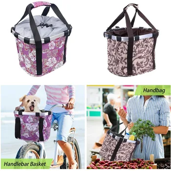 Bicycle Pet Basket Folding Quick Release Small Pet Bicycle Basket Lightweight And Durable Electric Vehicle Basket For Puppies