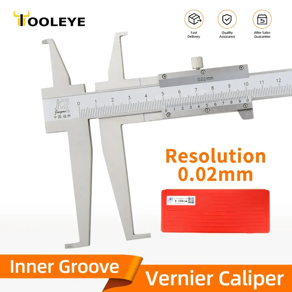 

Inside Groove Vernier Caliper Double Claw Stainless Steel Inner Vernier Calipers For Woodworking Measuring Tools 9-150 200 300mm