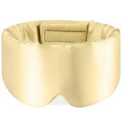 Luxurious 100% Mulberry Silk Adjustable Sleep Mask for Ultimate Light Blocking (Beige)