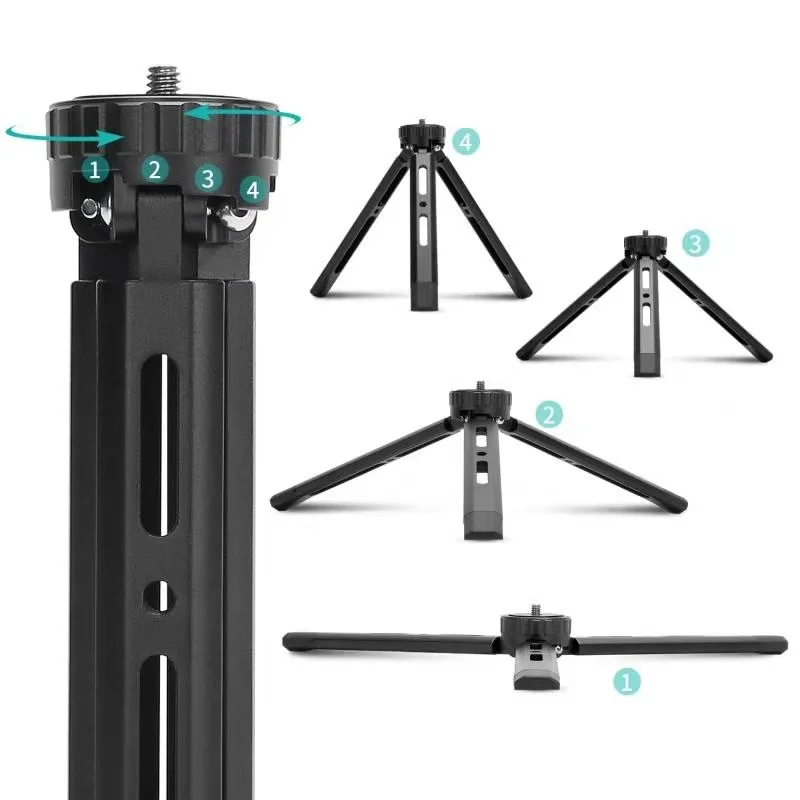 Description Picture 4 of itemPhotography Mini Metal Tripod Aluminum Alloy Desktop Stand Tripod with 1/4 inch Screw for DSLR ILDC Camera Camcorder Projector