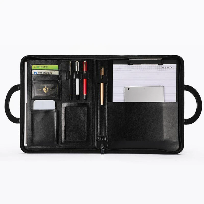 Moonster Portadocumentos de Cuero – Carpeta de Documentos A4 – Portafolio  de Cuero con Lujoso Bolígrafo Bloc de Notas y Portatarjetas –  Portadocumentos para Mujer y Hombre : : Oficina y papelería