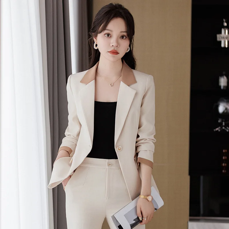 

Newest Elegant Formal Pantsuits with Pants and Jackets Coat OL Styles Professional Blazers Trousers Set Career Interview Outfits