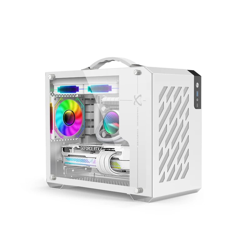 PC Case PC Chassis Computer Chassis Frame Mini ITX Desktop Case Power Train X200 MINI-ITX Handheld Computer Case Glass Side Transparent Case 240 Water Cooled MATX Desktop Small Host