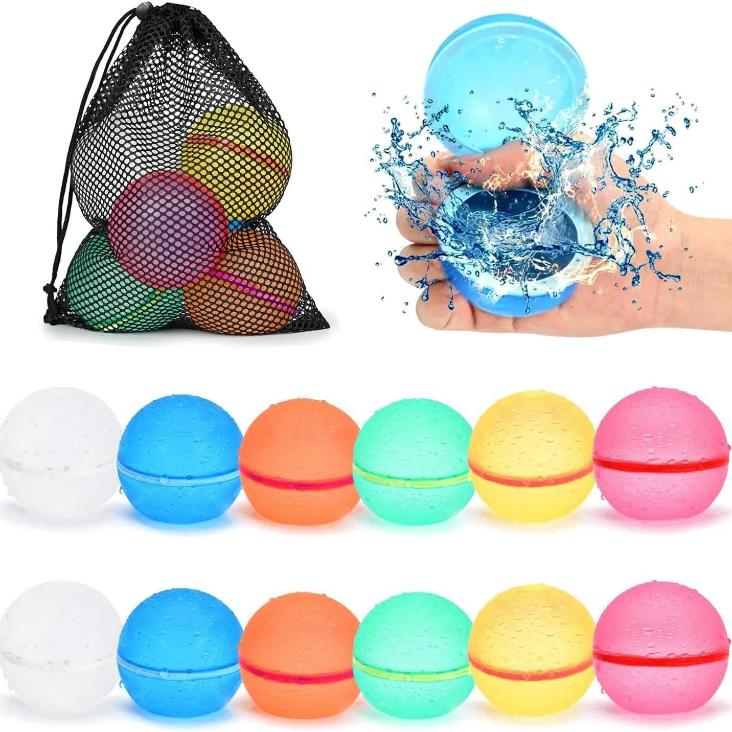 Hot Selling Reusable Silicone Adhesive Explosive Ball Magnetic Water Absorbing Ball Water Fight Magnetic