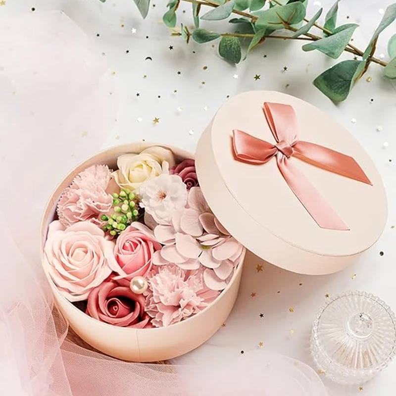 

Красивые ароматизированные розы мыло цветок маленькая круглая коробка мыло цветок в подарочной коробке, подарок на день Святого Валентина/День матери и т. д.